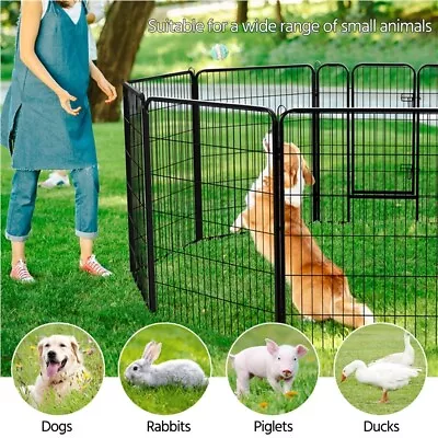 $29.99 • Buy Metal Dog Playpen 24/32/40in 2/4/8/16 Panels Outdoor Pet Fence Exercise Pen