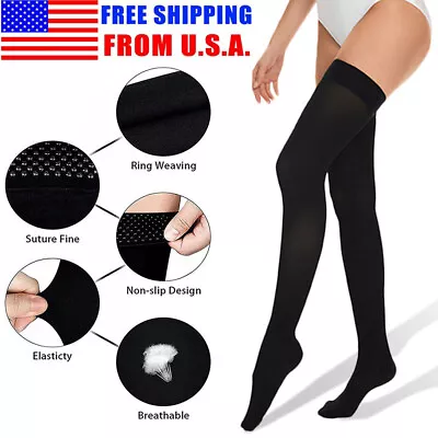 Compression Stockings Thigh High Medical Support Prevent Varicose Vein 30-40mmHg • $21.98