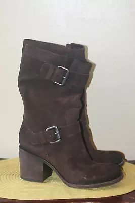 Vera Wang Lavender  Vero Cuoio  Brown Suede Distressed Leather Boots Size Us 8m • $25