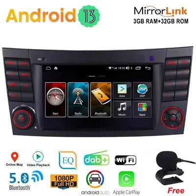 7'' Android 13.0 Car Stereo For Mercedes Benz E-Class W211 GPS Sat Nav Head Unit • £147.59