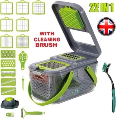 £14.25 • Buy 22 IN 1 Vegetable Chopper Salad Fruit Mandolin Slicer Food Dicer Cutter Peeler