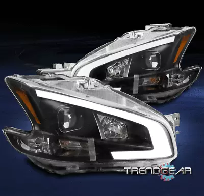 For 2009-2014 Maxima Led Tube Projector Halogen Headlights Headlamps Lamp Black • $287.95