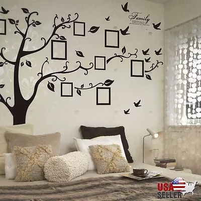 $8.99 • Buy Family Tree Wall Decal Sticker Large Vinyl Photo Picture Frame Removable Black