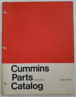 Cummins V8 185 Diesel Engine Parts Manual Book 967088 • $22.99