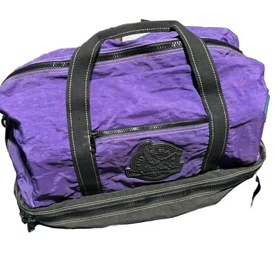 Vintage Eddie Bauer Purple & Black Duffle Bag Usa • $39.95