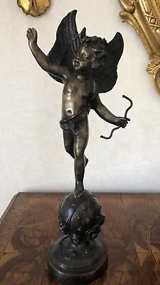 SALE❗️Agustine Moreau Angel Cupid With Torch Of Victory Bronze Sculpture Art • $155