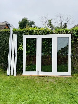 £252 • Buy UPVC Wood 3 Doors Bifold French Patio Double Glazed Exterior External Doors