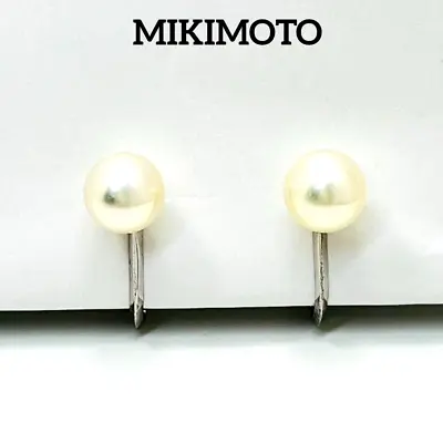 MIKIMOTO JAPAN AKOYA Single Pearl Earrings 6.5-6.6mm MIKIMOTO Engraving • $134.99