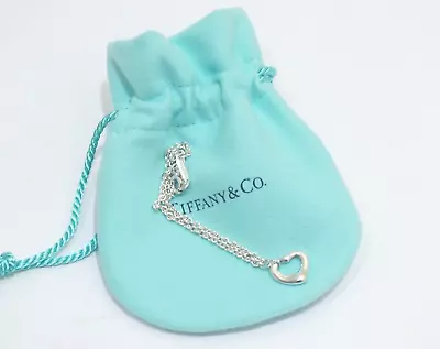 Tiffany & Co. Sterling Silver Elsa Peretti Open Heart Bracelet 7.25 • $123