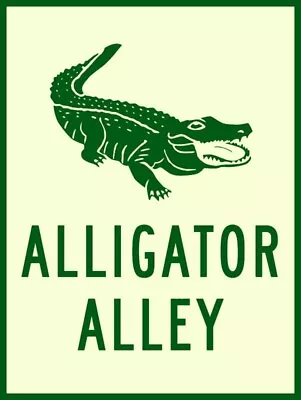 Florida Reproduction Alligator Alley NEW METAL Street SIGN: 12x16  Free Shipping • $33.88