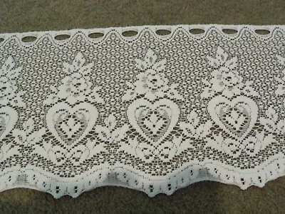 $9.25 • Buy  Window Valance Lace Ivory Hearts & Rose Design 60'W X 13'L  