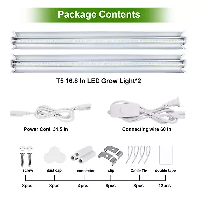 T5 LED Grow Light Tube Strip Full Spectrum Lamp For Indoor Plant Flower Veg Grow • $27.19