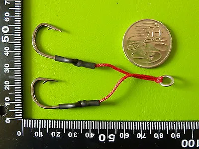 10x Pairs DFS Size 4/0 Stainless Steel Tandem Double JIG ASSIST FISHING HOOKS • $16