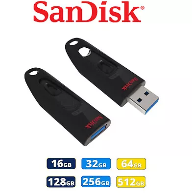 SanDisk Ultra 32GB 64GB 128GB 16GB 256GB 512GB USB 3.0 Flash Drive Stick SDCZ48 • $10.85