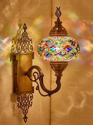 DEMMEX Turkish Moroccan Tiffany Style Mosaic Wall Sconce Lamp Light Fixture • $63.80