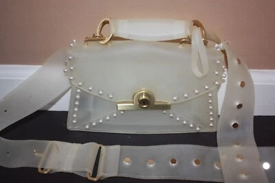 Zac Posen Amelia ? RARE Frosty Clear Crossbody Bag With Faux Pearls Used Once • $95.19