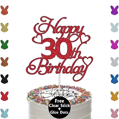 Personalised Happy Birthday Cake Topper Any Age Party Decor 18th 21st 30th 50th • £2.95