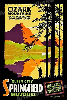 1916 Springfield Missouri Ozark Mtns Vintage Style Travel Poster - 16x24 • $13.95