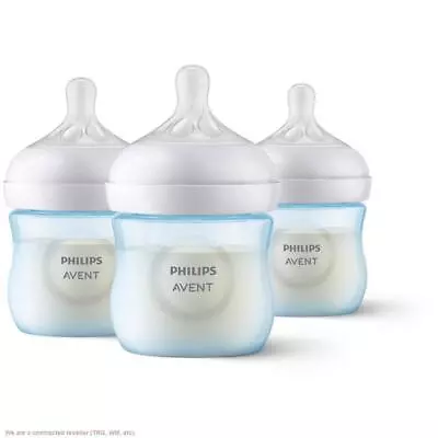 Philips Avent 3pk Natural Baby Bottle With Natural Response Nipple - Blue - 4oz • $21.99