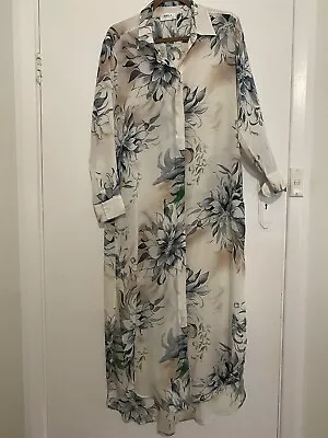 MELA PURDIE Floral Silk Button Through Maxi Dress 8- Like New • $45