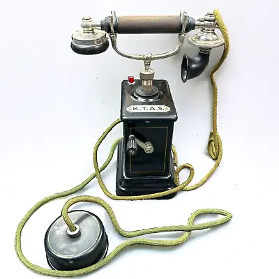 Vintage Antique KTAS Hand Crank Telephone Phone Ericsson AC400 • $225