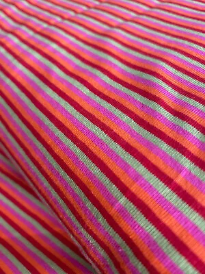 WARM TONES FINE STRIPED Cotton Jersey Fabric-59  / 150cm Wide Dressmaking • £13.50