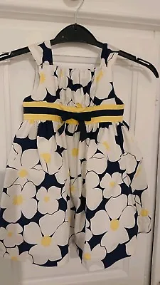 Maggie & Zoe Stunning Dress & Pant Set. Suit Age18 Mths White/navy/yellow Print. • £8