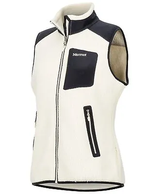 Marmot Jacket Wiley Fleece Vest Cream Black Women Sz L NEW NWT • $40