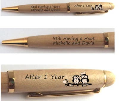 £8.99 • Buy PERSONALISED 5th WEDDING ANNIVERSARY GIFT WOODEN PEN ANY YEARS COUPLES PRESENT
