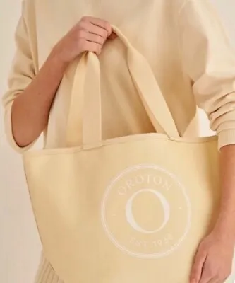 Oroton Kaia Canvas Mini Tote Shopper Bag Beige • $55