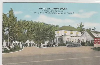 White Elk Motor Court Motel. Postcard C1945 Baltimore Maryland • $1.39