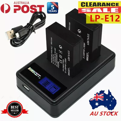 2 X LP-E12 Camera Battery Or Charger For Canon EOS M50 M2 EOS M100 100D TP AU • $28.99