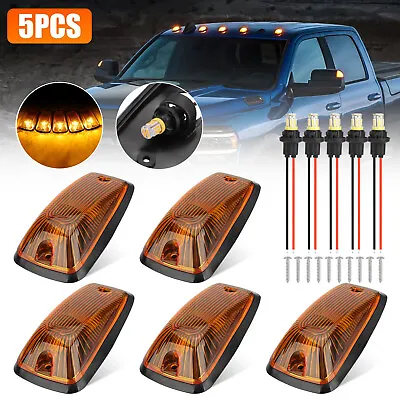5 Piece Amber LED Cab Marker Roof Lights For 1988-2002 Chevy/GMC Pickup Trucks • $24.48