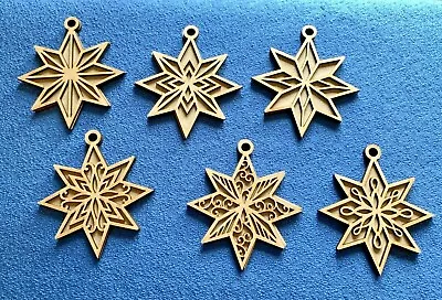 £2.50 • Buy Wooden MDF 3D Star Christmas Tree Decorations Craft Shapes Blanks 3mm Thick