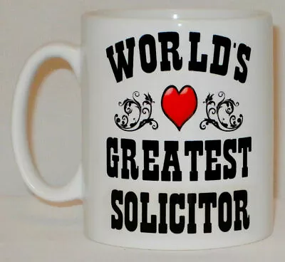 World's Greatest Solicitor Mug Can Personalise Great Lawyer Barrister Legal Gift • £10.99