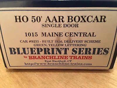 HO Branchline Trains 1015 Maine Central 50’ AAR Single Door Boxcar Kit MEC #9235 • $15