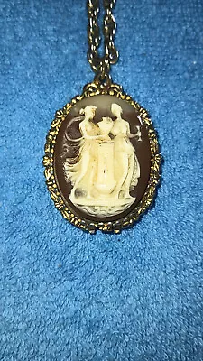 Vintage Max Factor  Solid Perfume Compact Locket On Chain • $13.99