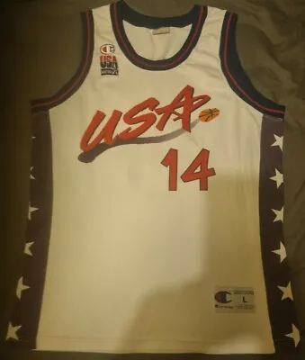 £60 • Buy Champion USA Dream Team Atlanta Gary Payton L 44 Home Jersey #14 Sonics 1996 NBA
