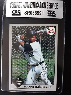 Manny Ramirez 1991 Front Row #47 #d/1900 Rookie Card Autographed Authenticated • $149.99