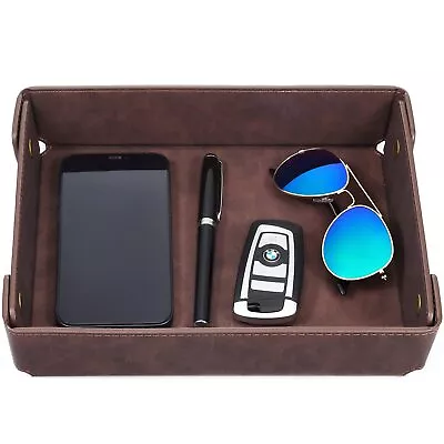 CASIRENA Faux Leather Valet Tray Organizer For Men - Catch-All Tray For Entry... • $24.83