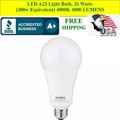 LED A23 Light Bulb 26 Watts (300w Equivalent) 4000K 4000 LUMENS E26 Base • $20.95