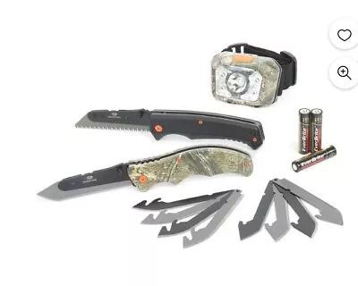 Mossy Oak 11 Piece Dress Kit  Model 6721 Knife Kit W/Headlight Great For Hunter • $23.99