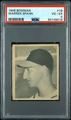 1948 Bowman Warren Spahn ROOKIE #18 PSA 4 VGEX • $399.99