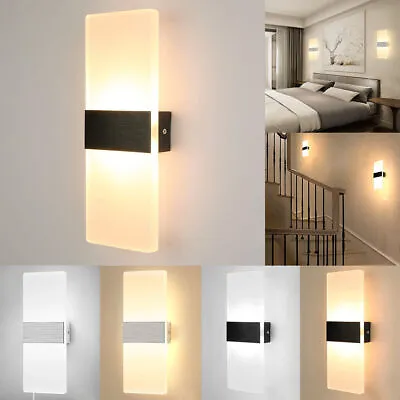 Modern LED Wall Light Up Down Lamp Sconce Spot Hallway Lighting Bedroom Fixture • $15.99