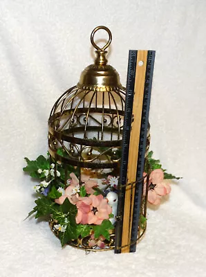 Vintage Solid Brass Bird Cage Gold Tone Door Opens Décor Brass Decorative • $29.99