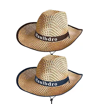 Wide Brim Straw Hat Fishing Cowboy Sun Hat Outdoor UV Protection Sun Hat  • $8.63