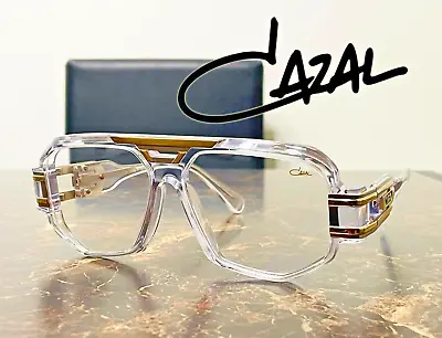 CAZAL Sunglasses Full Crystal Gold Frame Clear Lens Transparent Eyewear • $209.99