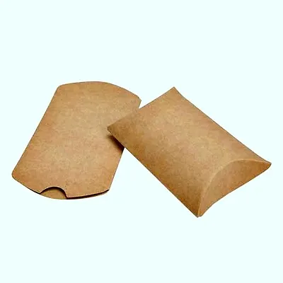 $19.95 • Buy 100 Kraft Paper Pillow Favor Box Wedding Party Favour Gift Candy Small Boxes 