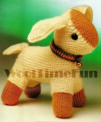 Knitting Pattern To Make Vintage Toy Lamb/Sheep With Collar & Bell. 27 Cm Tall. • £1.80