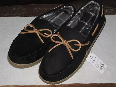 Sonoma Men's Moccasin Slippers -- Black Size M (8-9) -- New -- Free Shipping!!! • $22